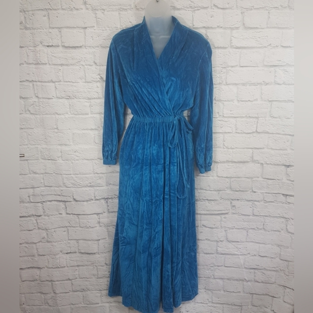 VTG/Vintage One of A Kind Velour Full Length True Wrap Dress
